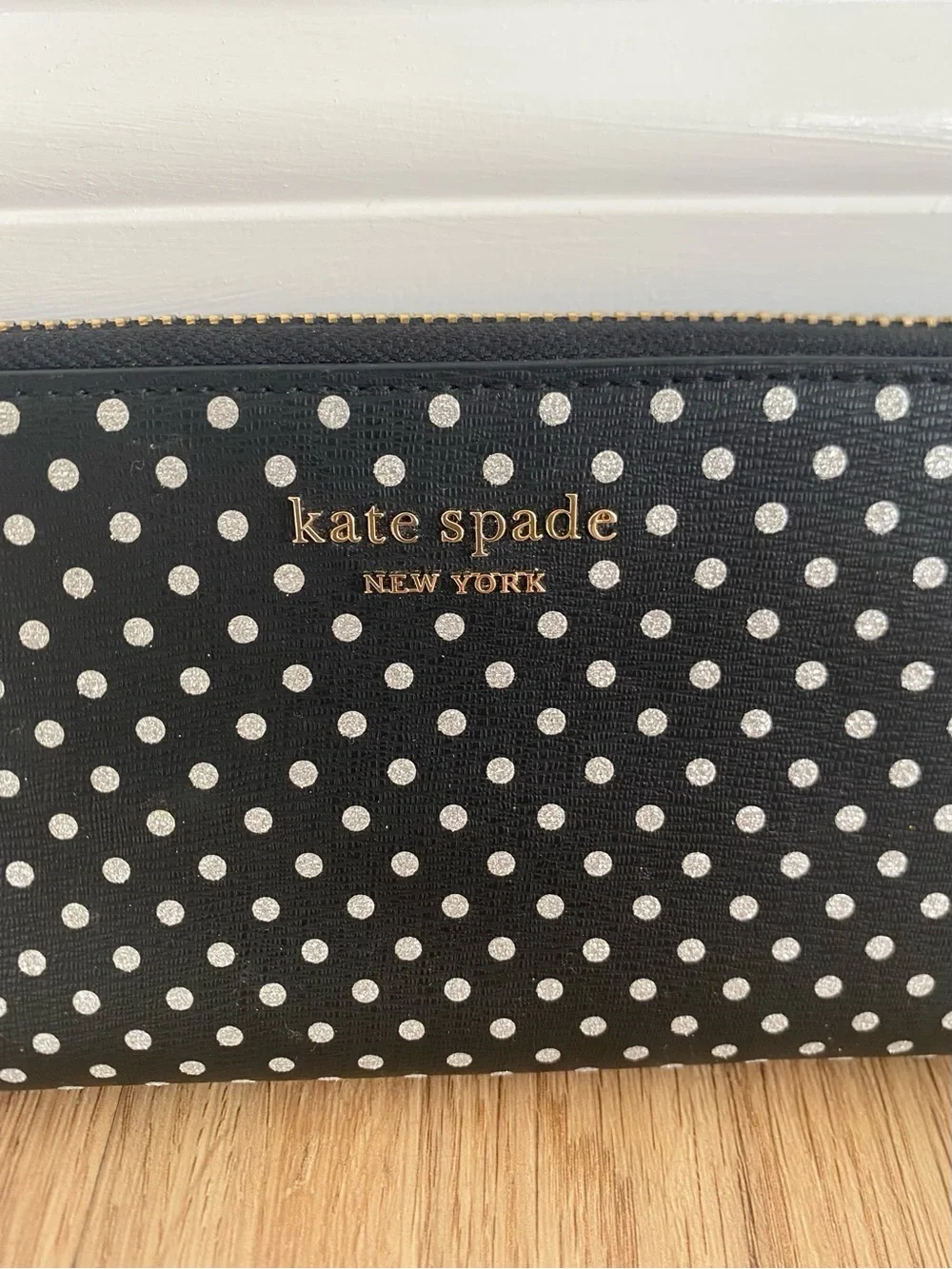 KATE SPADE Spencer Metallic Dot Slim Continental Wallet